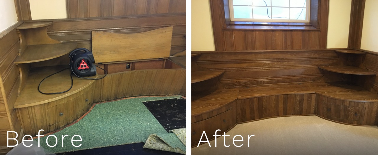 Water Damage Restoration Project Before and After Images