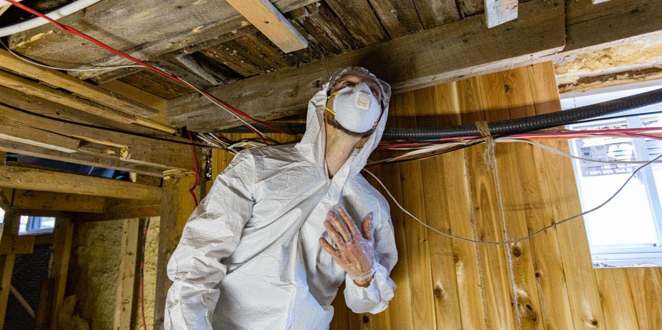 Employee Doing a Mold Inspection