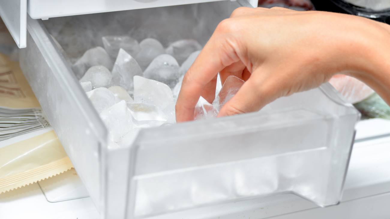 Person Getting Ice from Freezer Person Getting Ice from Freezer